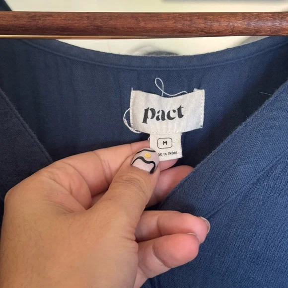 Pact Navy Coastal Long Sleeve Dress - Picture 2 of 4